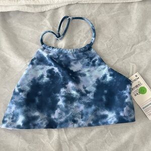 NWT Blue Tie-Dye Halter Swim Top